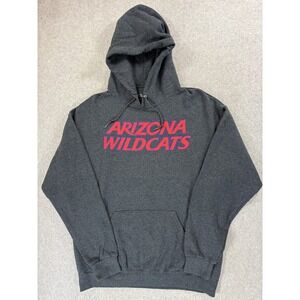 Arizona Wildcats Screened Logo Campus Hoodie Sweatshirt (Men's Large) Gray